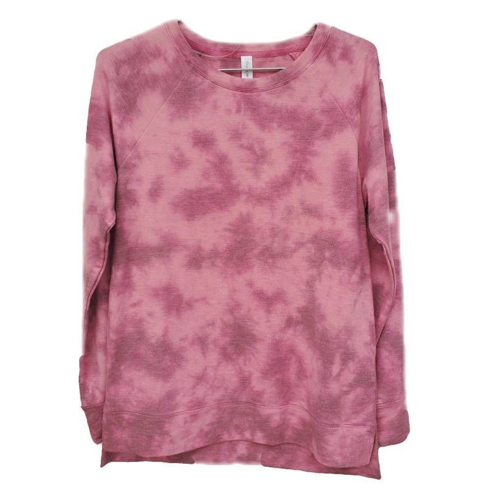Ideology Womens Pink Tie Dye Sweater Long Sleeve Stretch M Gratitude Malaga New